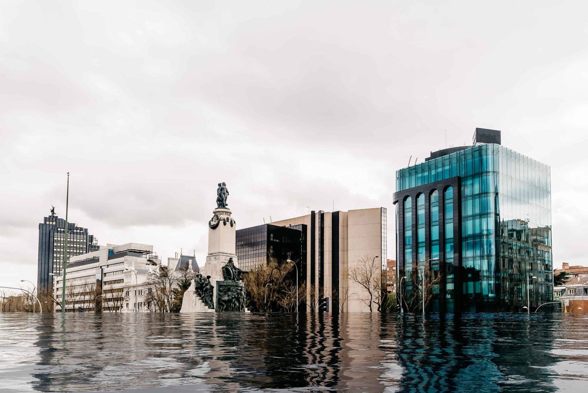 Dubai flooding represented in an image.