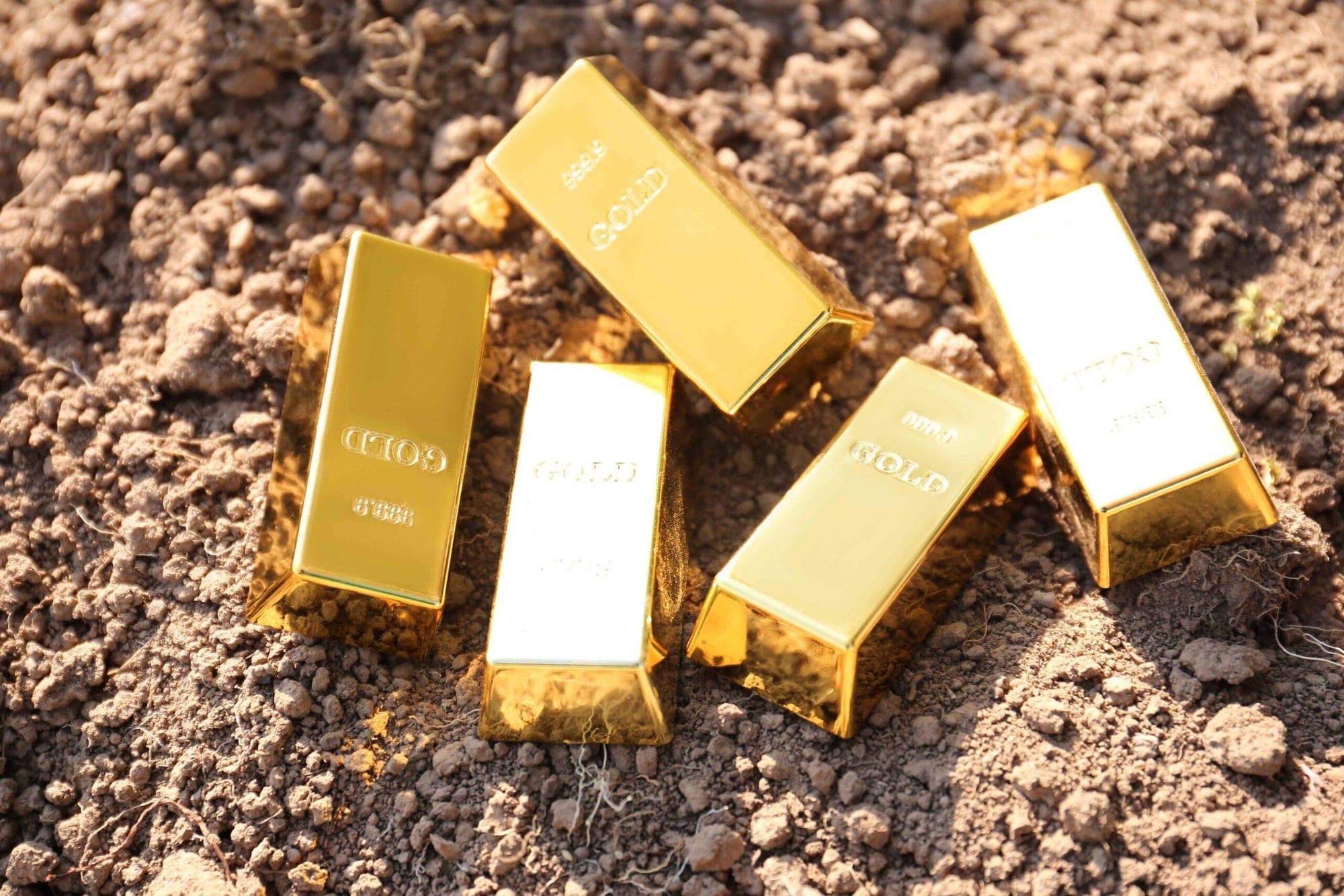 Gold bars in Korea represented in an image.