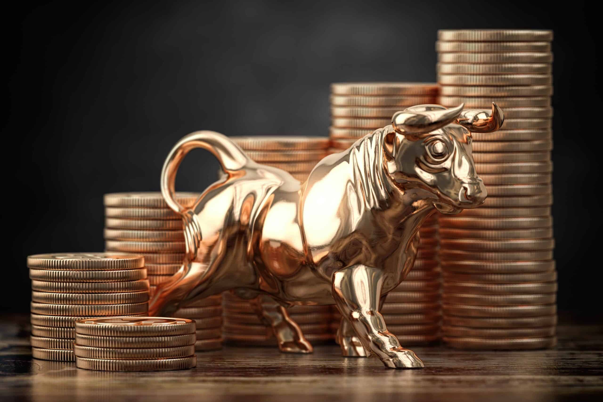 Bull market represented in an image.