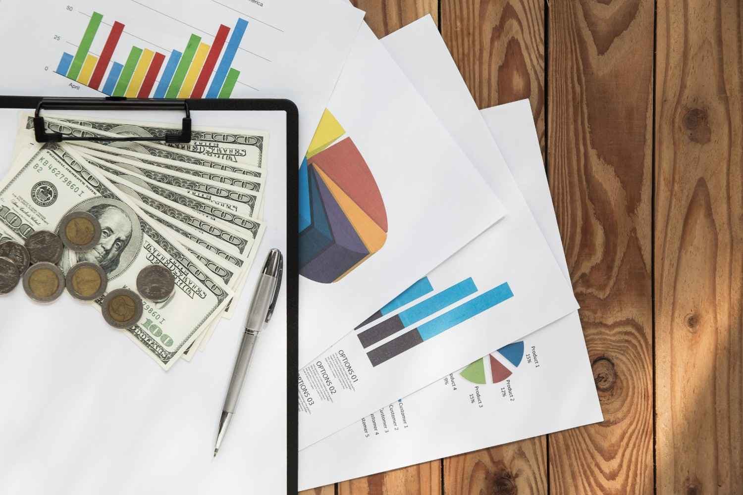 flat-lay-business-chart-on-wood